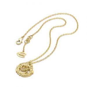 Dlouhý zlatý náhrdelník s přívěskem s motivem draka